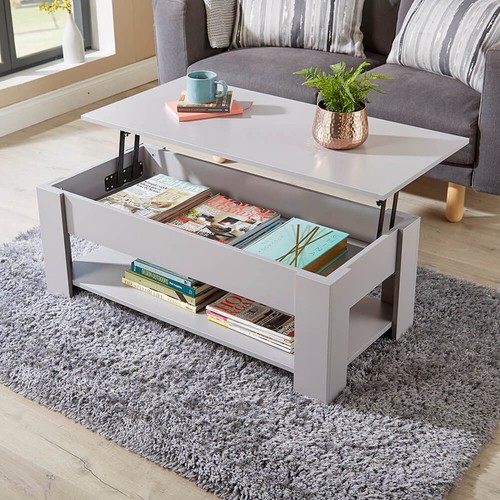Grey wooden coffee table with - grey,
