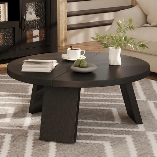 Wooden round coffee - wooden, table