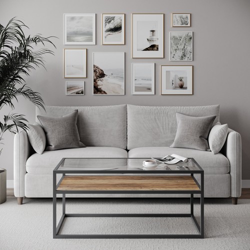 Glass display top coffee table - coffee,