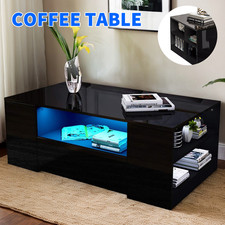 LED Coffee Table Wooden 2