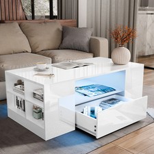LED Coffee Table Wooden 2