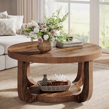 Round Coffee Table, 2-Tier