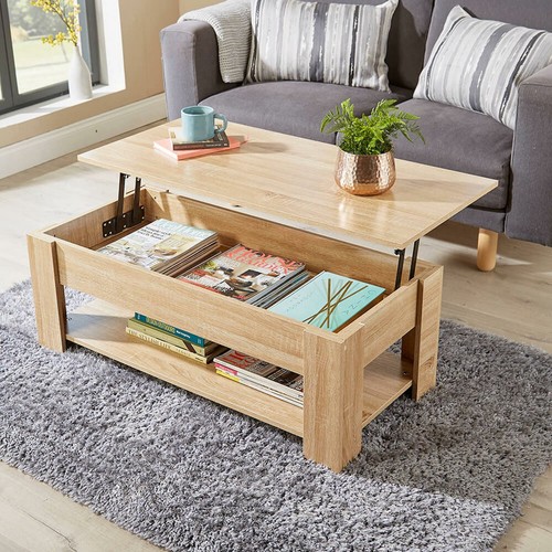 Oak wooden coffee - wooden, table