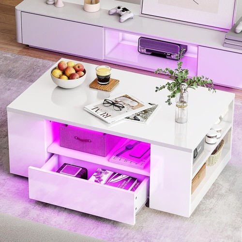 High gloss led coffee table - high,