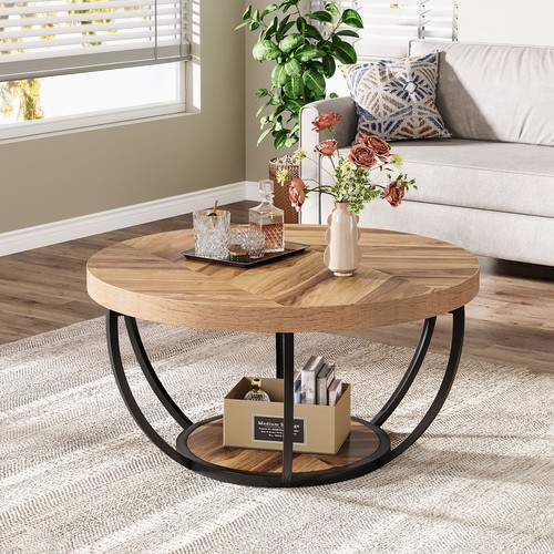 Round coffee table industrial - round,