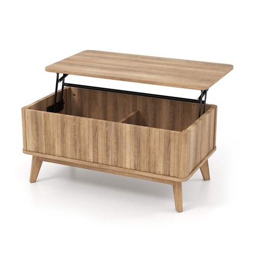 Fluted lift top coffee table - coffee,